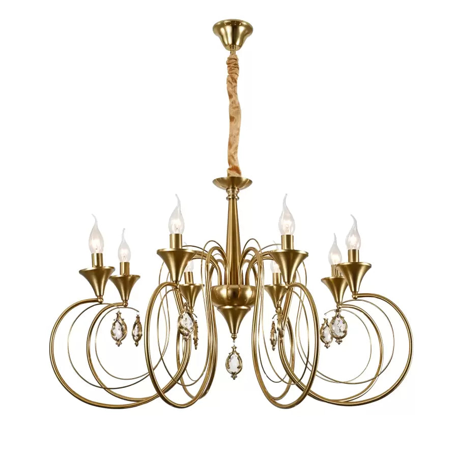 Lampadario in cristallo Frederick 8xE14, diametro 52 cm, oro, altezza regolabile Lampadari classici Titolo predefinito Alessandro Design