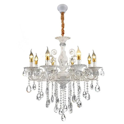 Lampadario in cristallo SANSSOUCI Magno, 8xE14, diametro 68 cm, bianco Lampadari classici Titolo predefinito Alessandro Design