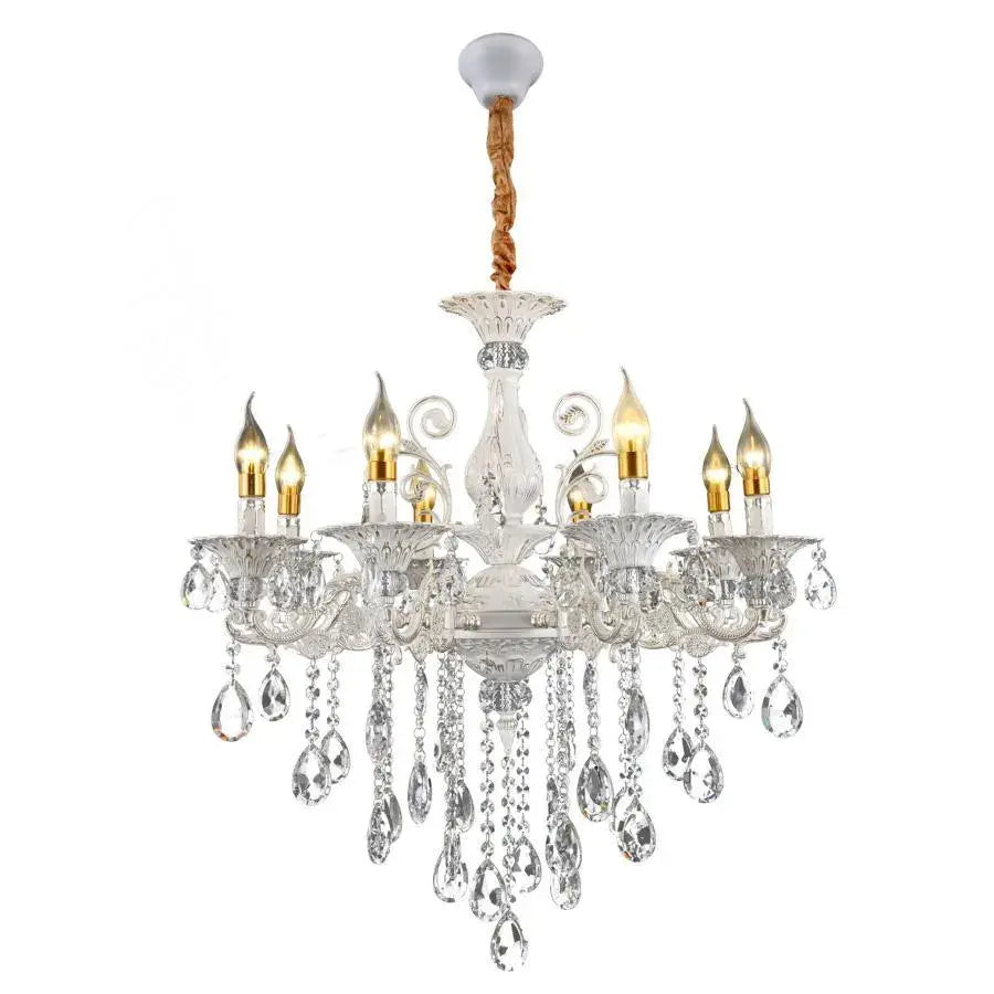 Lampadario in cristallo SANSSOUCI Magno, 8xE14, diametro 68 cm, bianco Lampadari classici Titolo predefinito Alessandro Design