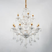 Candelabru Cristal Bruhier 12x E14, Diametru 75cm, Alb cu Auriu, Inaltime Reglabila Candelabre Clasice Default Title Alessandro Design