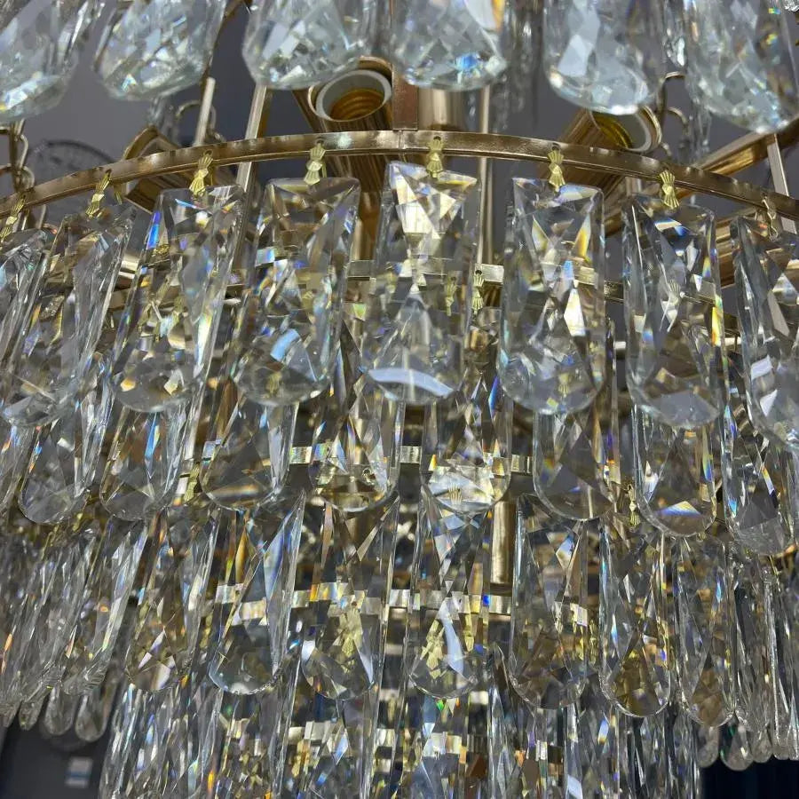 Candelabro Junnut 21xE27, cristallo e metallo, candelabro in cristallo dorato Titolo predefinito Alessandro Design