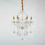 Candelabru Cristal Bruhier 6x E14, Diametru 55cm, Alb cu Auriu, Inaltime Reglabila Candelabre Cristal Default Title Alessandro Design