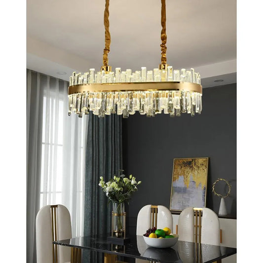 Lampadario LED Achim con Telecomando, 200W, Diametro 80cm, Oro, Candelabro Cristal Dimmerabile Titolo predefinito Alessandro Design