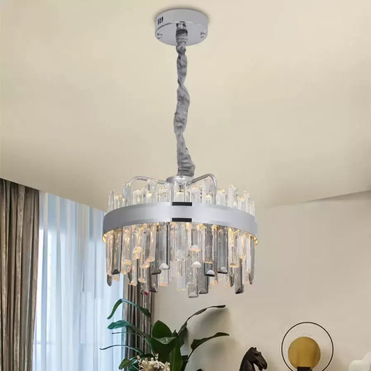 Lampadario LED in cristallo con telecomando Miguel 92W Dimmerabile Lampadario in cristallo argento Titolo predefinito Alessandro Design