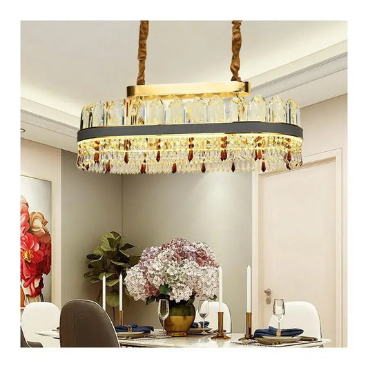Candelabru LED Pollux cu Telecomanda, 156W, Diametru 80cm, Auriu, Cristal, Dimabila Candelabre Cristal Default Title Alessandro Design