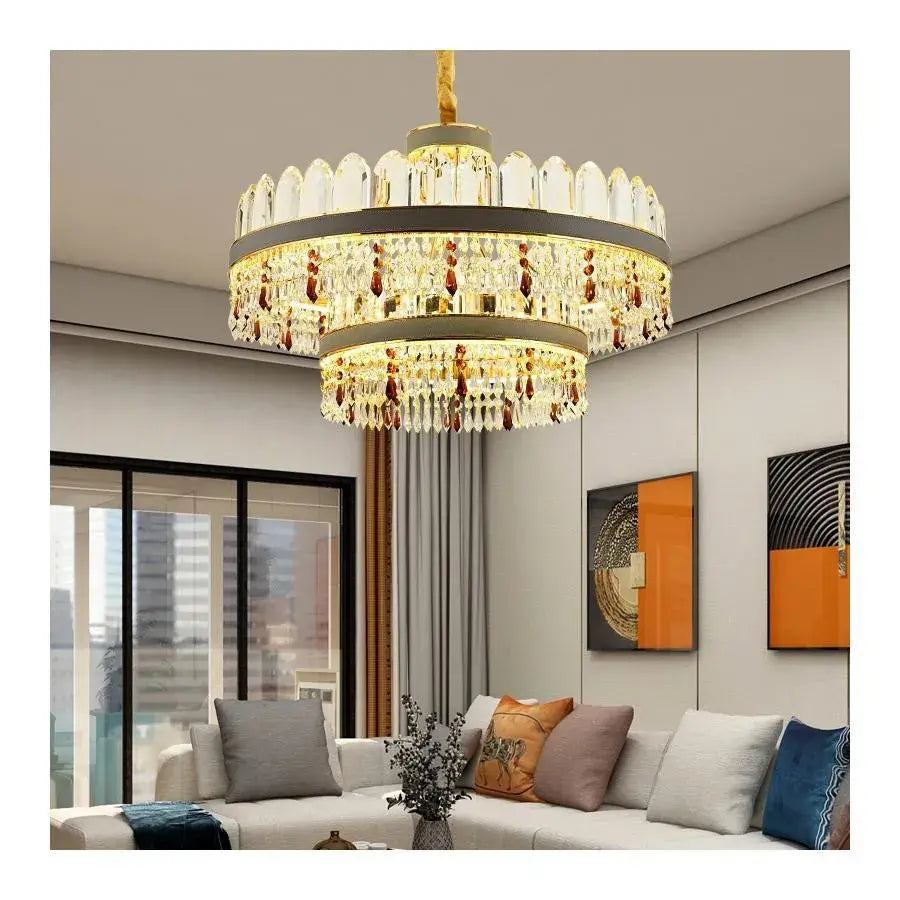 Pollux Lampadario LED con Telecomando, 300W, Diametro 75cm Oro, Cristallo, Candelabro Cristal Dimmerabile Titolo predefinito Alessandro Design