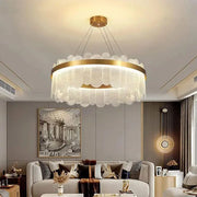 Lampadario LED con Telecomando Alonzo 93W Dimmerabile Diametro 60cm Lampadari in Cristallo Dorato Titolo predefinito Alessandro Design