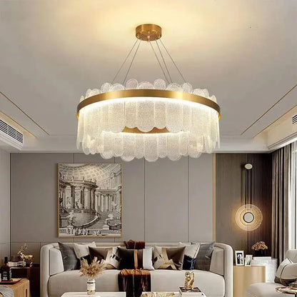 Lampadario LED con Telecomando Alonzo 93W Dimmerabile Diametro 60cm Lampadari in Cristallo Dorato Titolo predefinito Alessandro Design