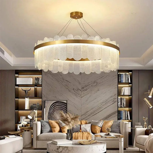 Lampadario LED con Telecomando Alvaro 128W Dimmerabile Candelabro Dorato Cristal Titolo predefinito Alessandro Design