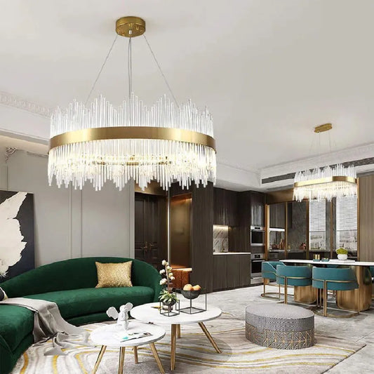 Lampadario LED con Telecomando Aurelio 133W Dimmerabile Lampadario Oro Cristallo Titolo predefinito Alessandro Design