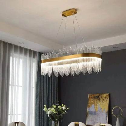 Lampadario LED a Sospensione con Telecomando, SIMONE 105W, Lineare, Luce Fredda/Calda/Neutra, Dimmerabile, Oro Lucido, Lampadario LED Regolabile in Altezza Titolo predefinito Alessandro Design