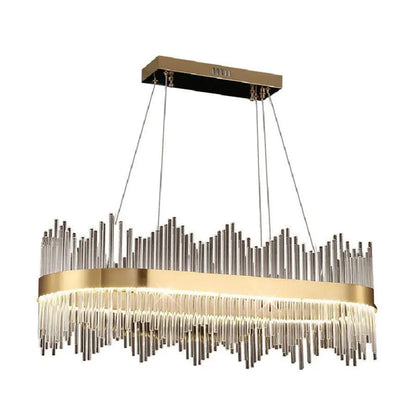 Lampadario LED a Sospensione con Telecomando, SIMONE 105W, Lineare, Luce Fredda/Calda/Neutra, Dimmerabile, Oro Lucido, Lampadario LED Regolabile in Altezza Titolo predefinito Alessandro Design