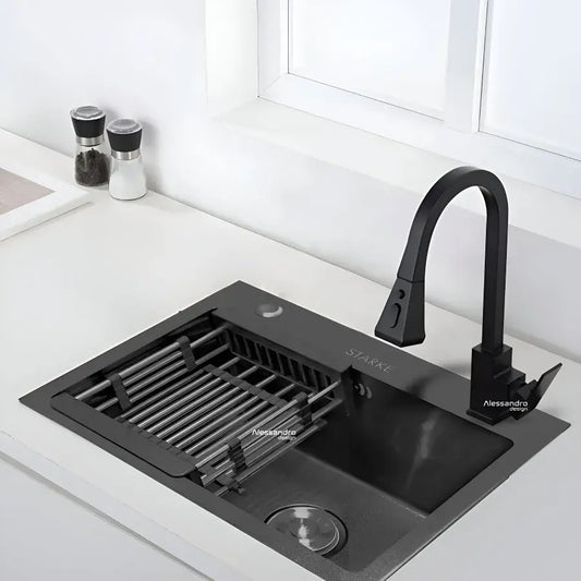 Lavello da Cucina in Acciaio Inox 50x40 cm Lavelli Grigio Scuro Titolo predefinito Alessandro Design
