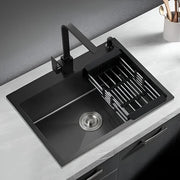Chiuveta Bucatarie Inox 50x40x21 cm Negru Grafit Chiuvete Default Title Alessandro Design