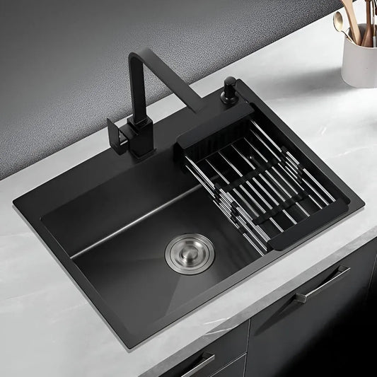 Lavello da Cucina in Acciaio Inox 50x40x21 cm Lavelli Nero Grafite Titolo predefinito Alessandro Design
