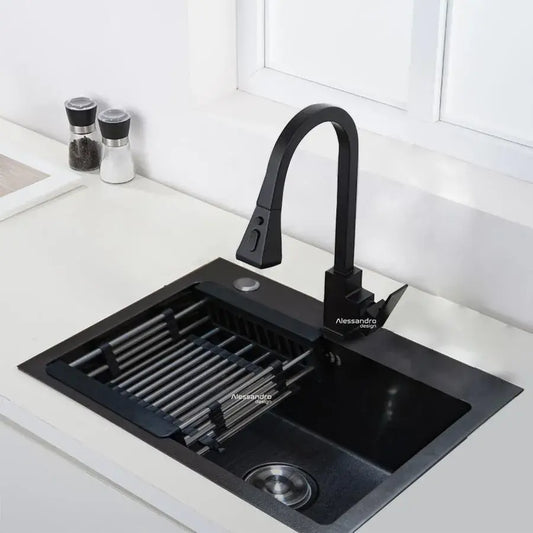 Lavello da cucina in acciaio inox, 60x45 cm, grigio scuro Titolo predefinito Alessandro Design