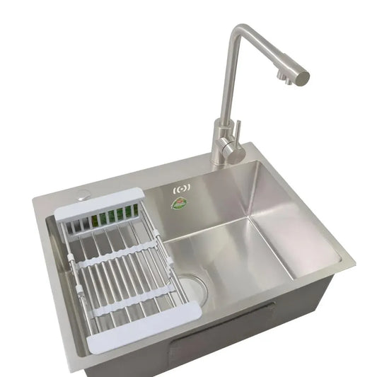 Lavello da Cucina in Acciaio Inox, 50x40X21cm, con Accessori, Lavelli in Acciaio Inox Spazzolato Titolo predefinito Alessandro Design
