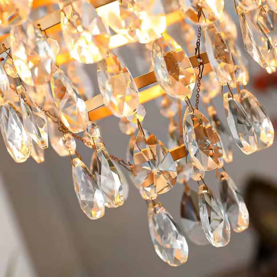 Lampadario in Cristallo REGALITE Petito, 3XE14, Diametro 25 cm, Oro Lucido, Altezza Regolabile