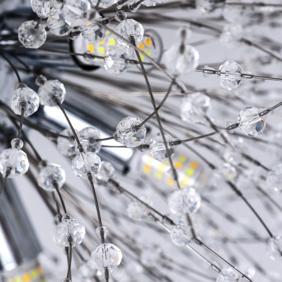Lampadario in Cristallo RONDO Vivace, 5x G9, Diametro 40cm, Lampadari Moderni Argento Lucido Titolo predefinito Alessandro Design