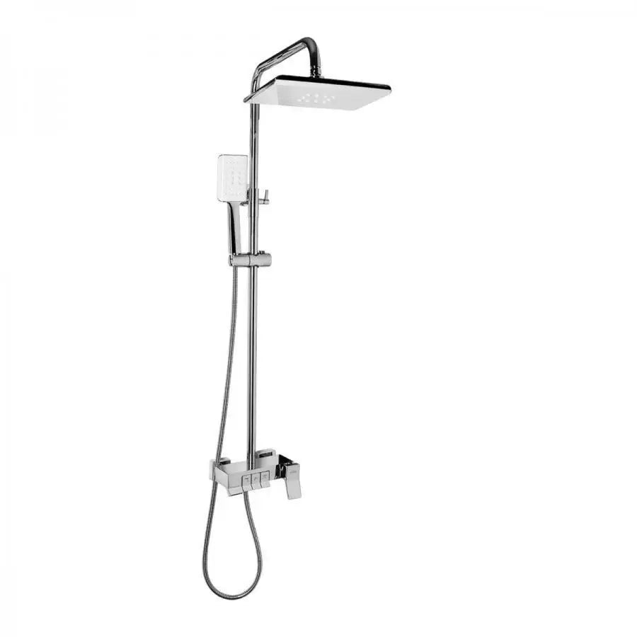 Colonna Doccia con Rubinetto e Tappo Regolabile, Ottone Sanitario, Cromo, 9920 Rubinetti e Colonne Doccia Titolo predefinito Alessandro Design
