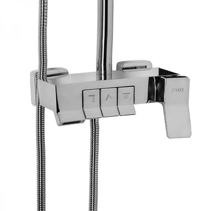 Colonna Doccia con Rubinetto e Tappo Regolabile, Ottone Sanitario, Cromo, 9920 Rubinetti e Colonne Doccia Titolo predefinito Alessandro Design