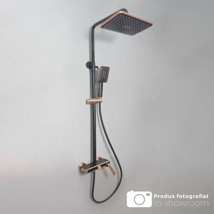 Colonna Doccia, Ottone Sanitario, Nero con Oro Rosa, 10010H-M Rubinetti e Colonne Doccia Titolo predefinito Alessandro Design