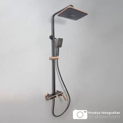 Colonna Doccia, Ottone Sanitario, Nero con Oro Rosa, 10010H-M Rubinetti e Colonne Doccia Titolo predefinito Alessandro Design