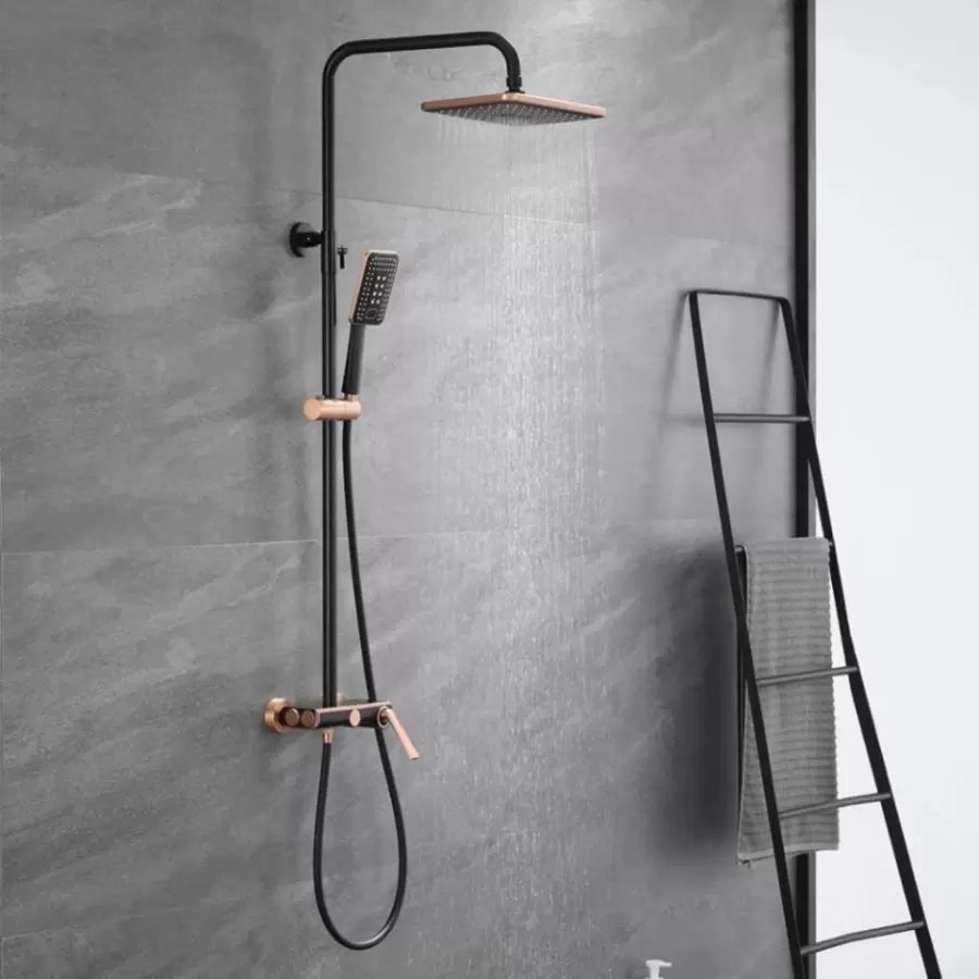 Colonna Doccia, Ottone Sanitario, Nero con Oro Rosa, 10010H-M Rubinetti e Colonne Doccia Titolo predefinito Alessandro Design