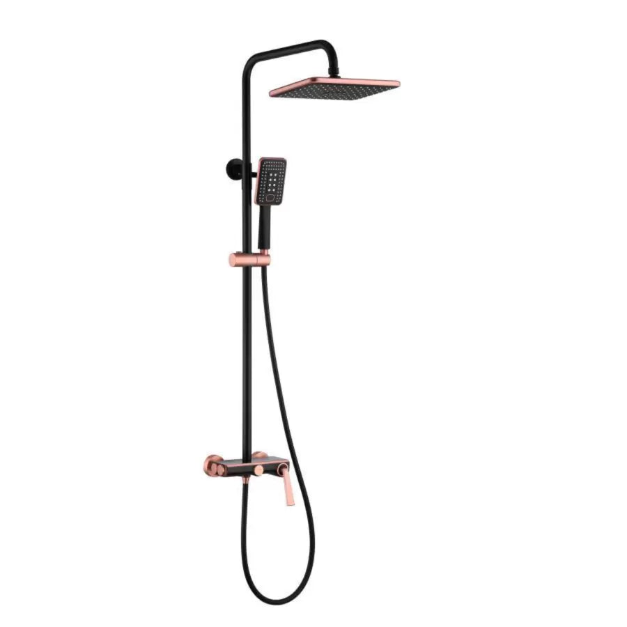 Colonna Doccia, Ottone Sanitario, Nero con Oro Rosa, 10010H-M Rubinetti e Colonne Doccia Titolo predefinito Alessandro Design