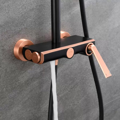 Colonna Doccia, Ottone Sanitario, Nero con Oro Rosa, 10010H-M Rubinetti e Colonne Doccia Titolo predefinito Alessandro Design
