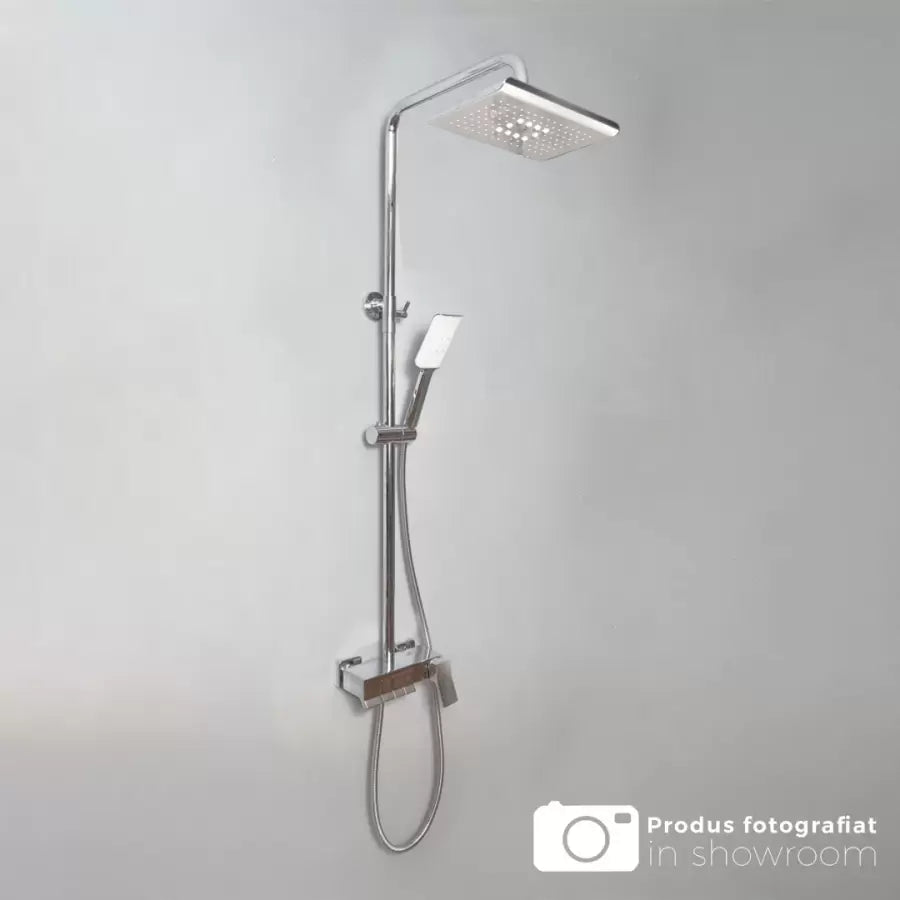 Colonna Doccia con Rubinetto e Tappo Regolabile, Ottone Sanitario, Cromo, 9920 Rubinetti e Colonne Doccia Titolo predefinito Alessandro Design