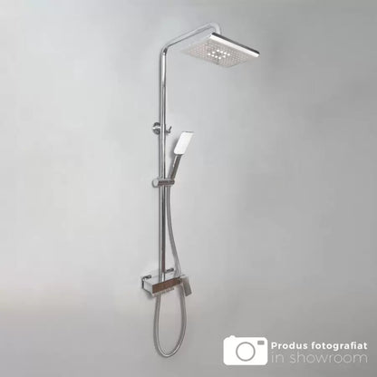 Colonna Doccia con Rubinetto e Tappo Regolabile, Ottone Sanitario, Cromo, 9920 Rubinetti e Colonne Doccia Titolo predefinito Alessandro Design