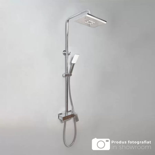 Colonna Doccia con Rubinetto e Tappo Regolabile, Ottone Sanitario, Cromo, 9920 Rubinetti e Colonne Doccia Titolo predefinito Alessandro Design
