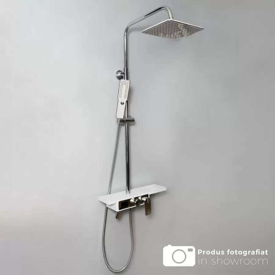 Colonna Doccia, Display LCD, Acciaio Inossidabile, Bianco/Argento, SJG/009 Rubinetti E Colonne Doccia Titolo predefinito Alessandro Design