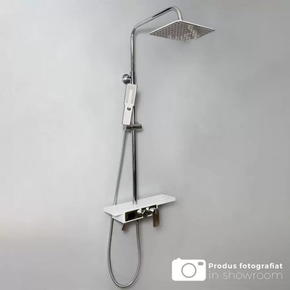 Colonna Doccia, Display LCD, Acciaio Inossidabile, Bianco/Argento, SJG/009 Rubinetti E Colonne Doccia Titolo predefinito Alessandro Design