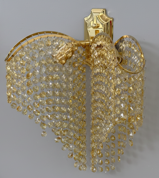 Lampada Ander Cristal 2x E14 Oro Lucido Lucido, Fili di cristalli