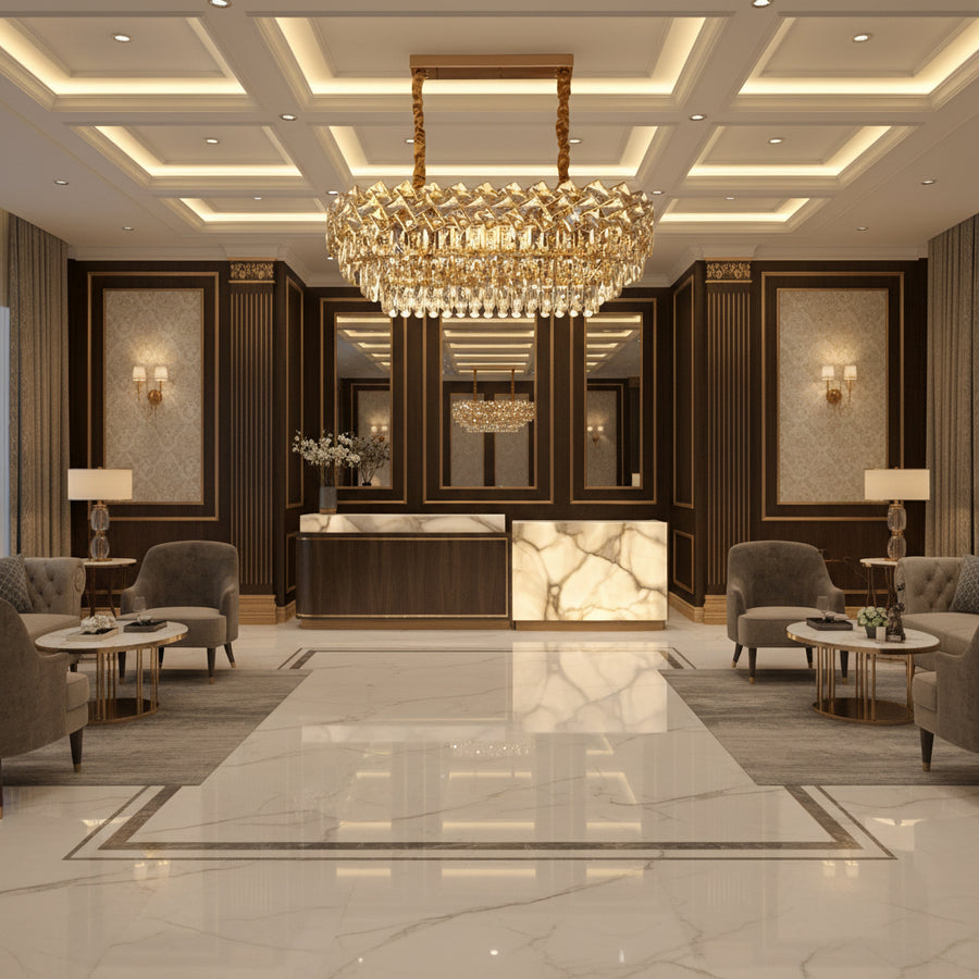 Lampadario di cristallo WINDSOR Regalis 10x E14, Oro lucido, Altezza regolabile Lampadari di cristallo Titolo predefinito Alessandro Design
