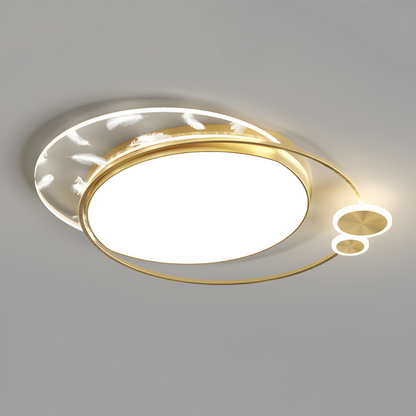 Lampadario LED con telecomando Lorenzo, 40W, dimmerabile, oro, metallo e acrilico, Lampadari LED con telecomando 3000K/4000K/6000K Titolo predefinito Alessandro Design