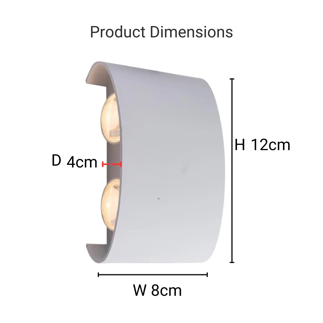 Fantas Lampada da Parete a LED per Interni ed Esterni, 4 Sorgenti x 1W, IP65, Metallizzato, Bianco, 3000K Lampada da Parete per Esterno Titolo predefinito Alessandro Design