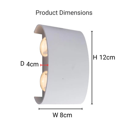 Fantas Lampada da Parete a LED per Interni ed Esterni, 4 Sorgenti x 1W, IP65, Metallizzato, Bianco, 3000K Lampada da Parete per Esterno Titolo predefinito Alessandro Design