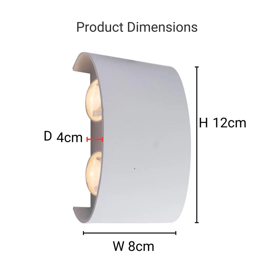 Fantas Lampada da Parete a LED per Interni ed Esterni, 4 Sorgenti x 1W, IP65, Metallizzato, Bianco, 3000K Lampada da Parete per Esterno Titolo predefinito Alessandro Design
