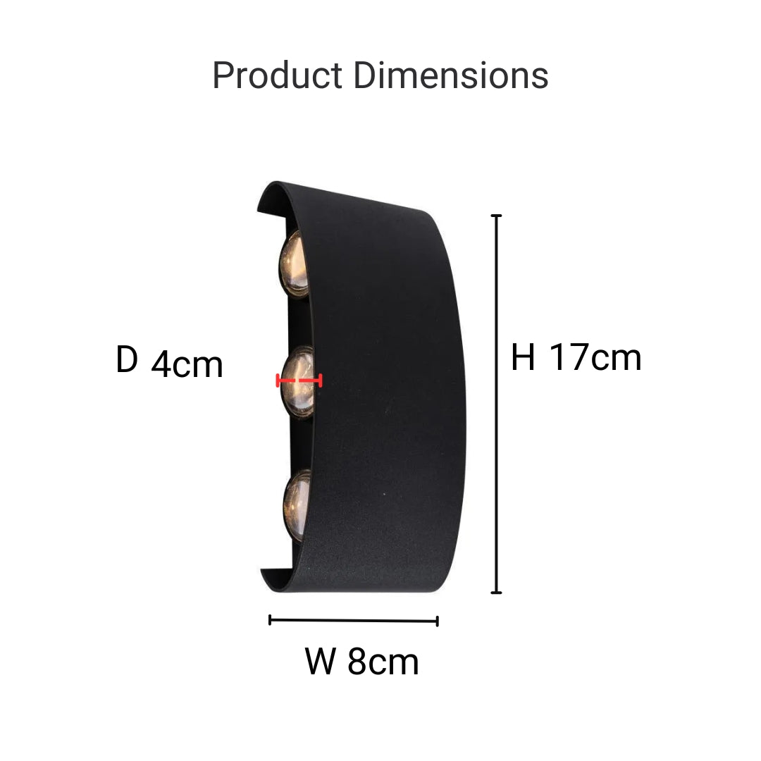 Fantas Aplica LED de Exterior si Interior, 6 Surse x 1W, IP65, Metalic, Negru, 3000K Aplice de Exterior Default Title Alessandro Design