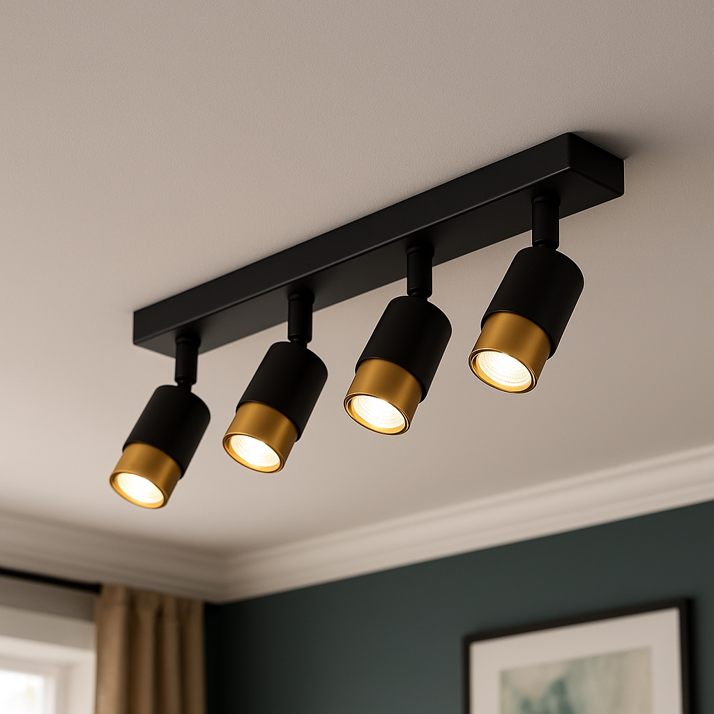 Proiector LED cu 4xGU10 Proiectoare, Auriu, Metal și Acril Lustre cu bec moderne Default Title Alessandro Design