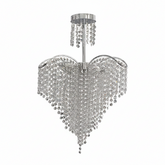 Candelabru Cristal Ander 4xE14 Diametru 45cm Crom