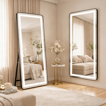 Oglinda LED Rectangulara, Rama Neagra, 50x160cm, Dimabila, Lumina Rece/Calda/Neutra, Dressing Couture Oglinzi Dressing Default Title Alessandro Design