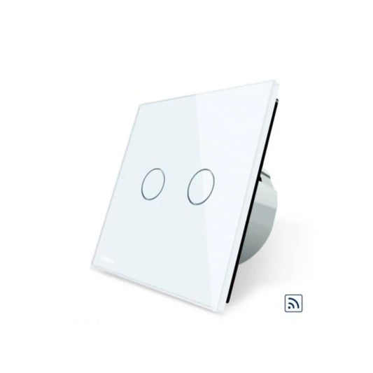 Touch Switch Wireless, Doppio, Bianco, Secure Glass, Titolo predefinito Livolo Alessandro Design