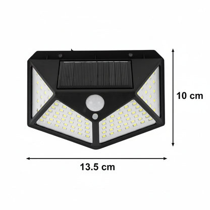 Lampada Solare con Sensore di Movimento, 100 LED, IP.65, Nero Applique da esterno Titolo predefinito Alessandro Design