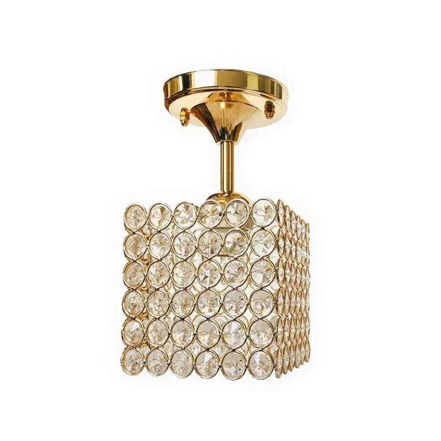 Lustra Catrina Cristal, 1 x E27, Patrat, Auriu Lustre Clasice Default Title Alessandro Design