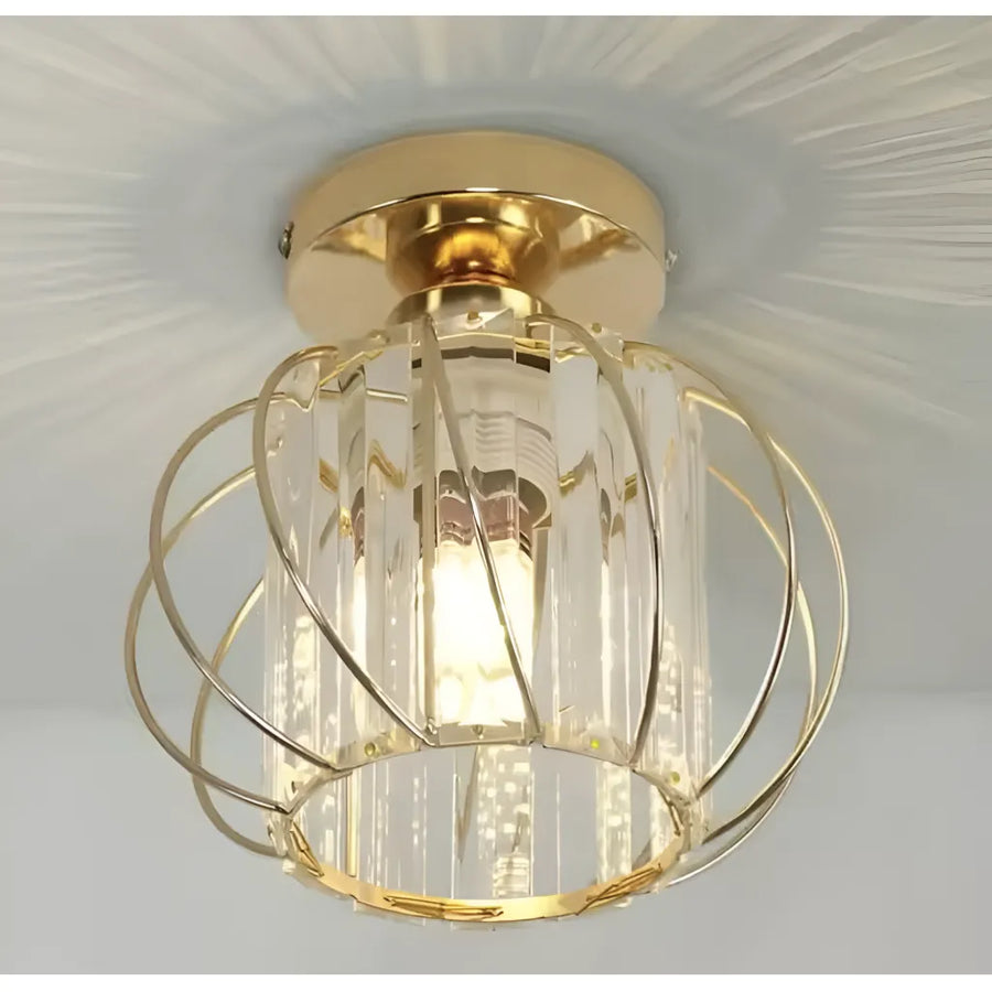 Lampadario Monica, 1XE27, Oro, D 16 cm, Metallo e Cristallo Lampadari Classici Titolo predefinito Alessandro Design