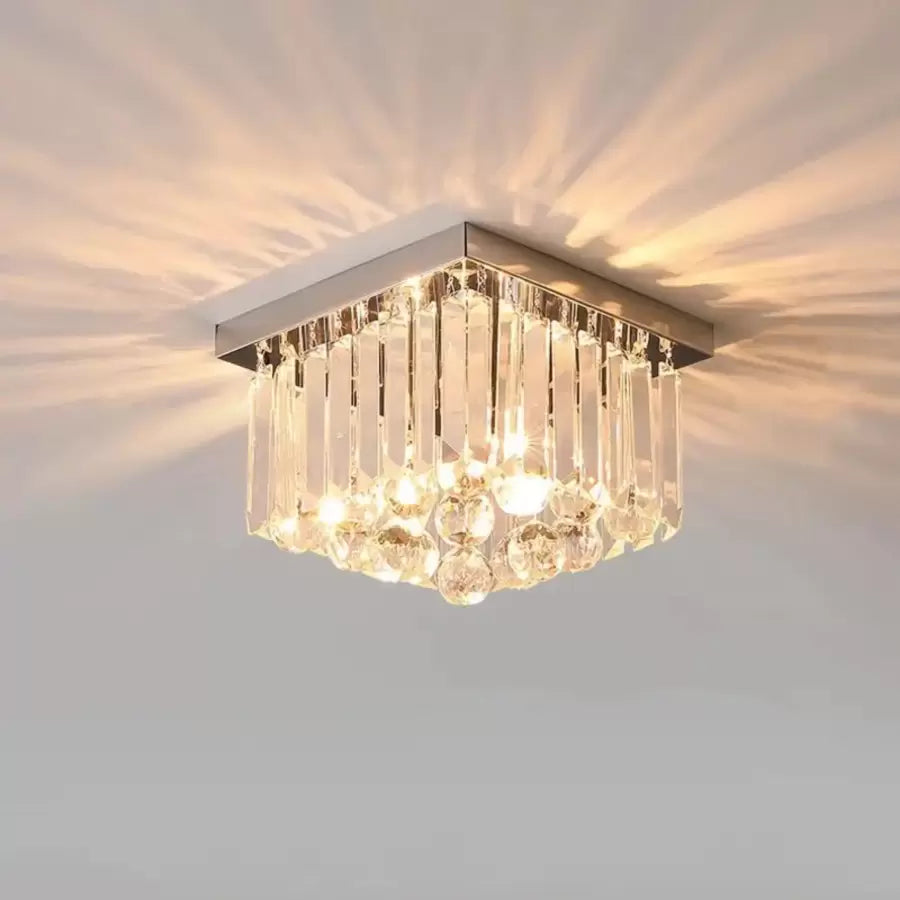 Lampadario di cristallo MARTINEZ Linear Luxe, diametro 35 cm, 4x E14, candelabro moderno cromato lucido Titolo predefinito Alessandro Design